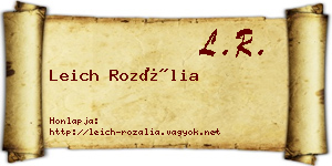 Leich Rozália névjegykártya